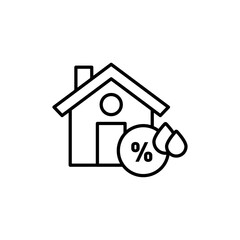 Home air humidity icon outline set sign