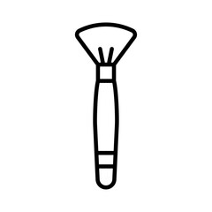 Inclined makeup brush icon outline set sign