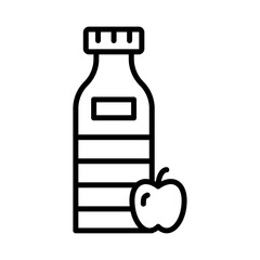 Juice bottle icon outline set sign
