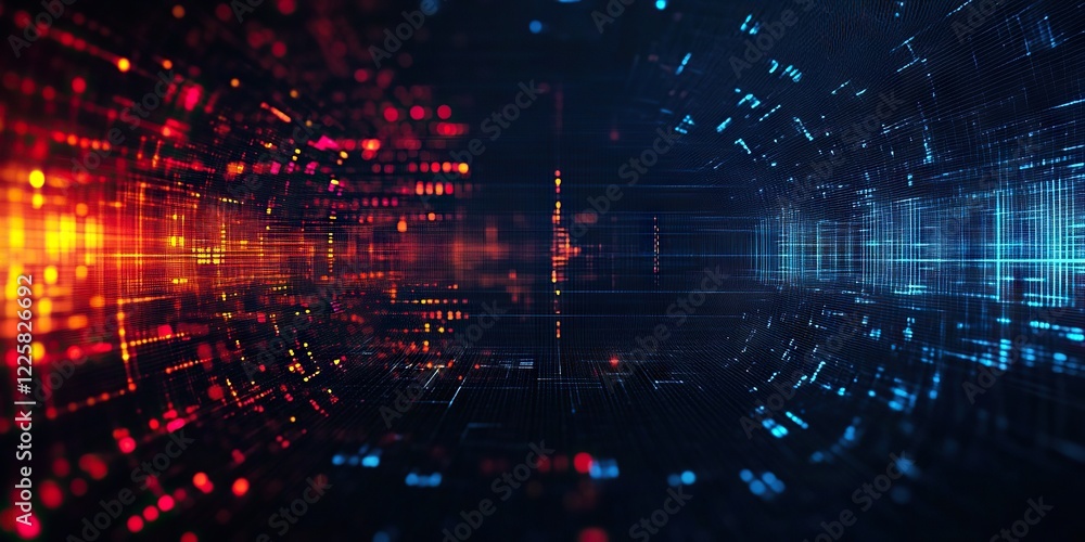 Poster digital background perfect for tech processes, neural networks, artificial intelligence, data transf