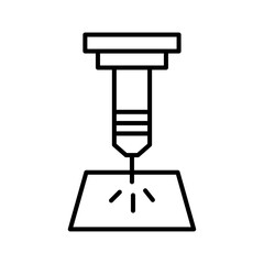Laser machine icon outline set sign