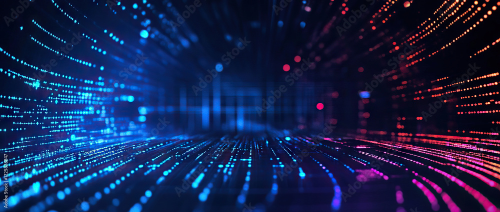 Poster digital background perfect for tech processes, neural networks, artificial intelligence, data transf