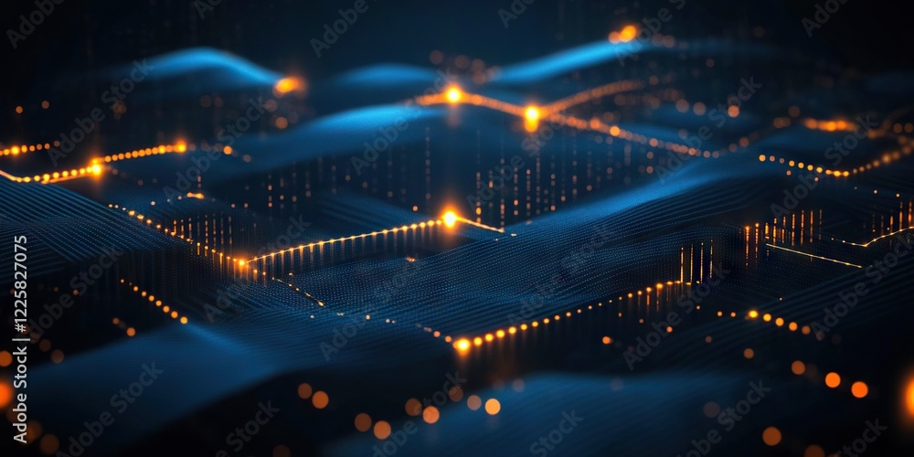 Poster digital background perfect for tech processes, neural networks, artificial intelligence, data transf