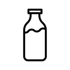 Milk bottle icon outline set sign