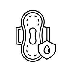Sanitary pad icon outline set sign