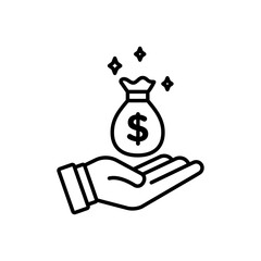 Short-term capital appreciation icon outline set sign