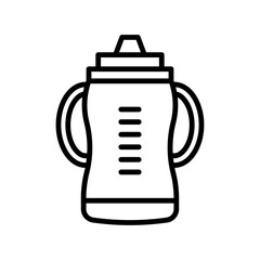 Sippy cup icon outline set sign