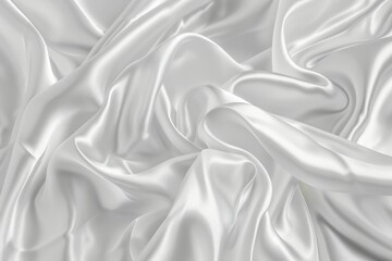 Obraz premium Photo of Glossy white satin fabric folds. Background texture for backdrops or mapping