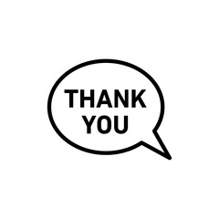 Speech bubbles thank you icon outline set sign