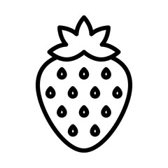 Strawberry icon outline set sign