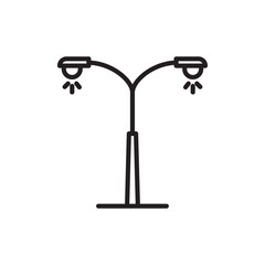 Street light icon outline set sign