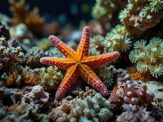 starfish on coral reef
