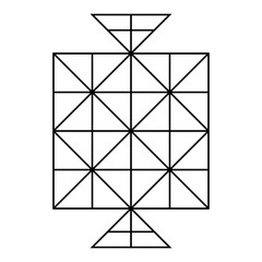 Indian Traditional Game Hulimane - Line Art Design