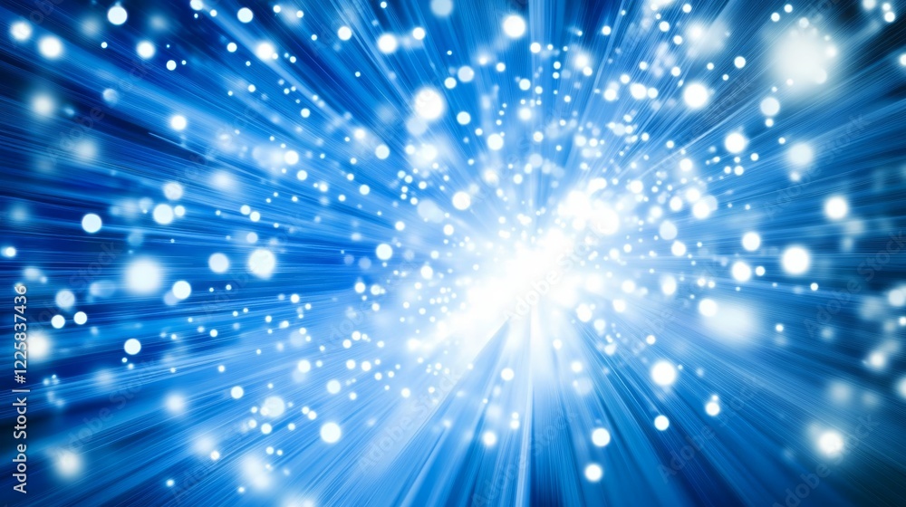 Poster abstract connected dots and lines on blue background. communication and technology network concept w