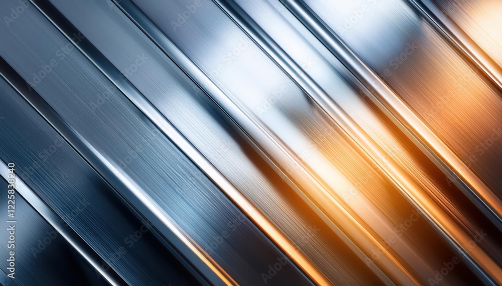 Poster striking metallic abstraction polished glossy background with ample copy space, radiating sophistica