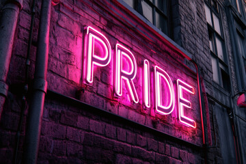 Obraz premium Pride neon sign on a building
