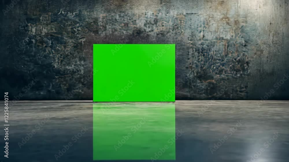 Aufkleber green screen in underground setting featuring textured background for creative projects and digital 