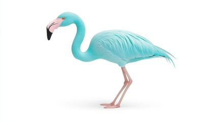 Fototapeta premium Elegant Light Blue Flamingo in Profile