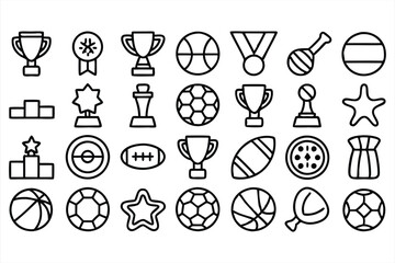 set of outline icons related to competition  to 
