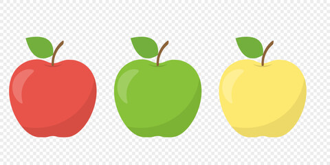 Apple icon collection. Eco fruit sign. fresh food vegetarian symbol