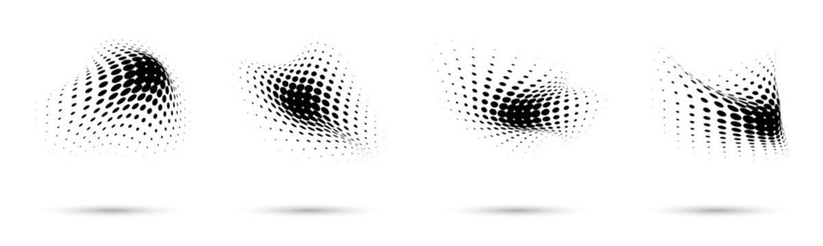 warp halftone gradient textures with shadows