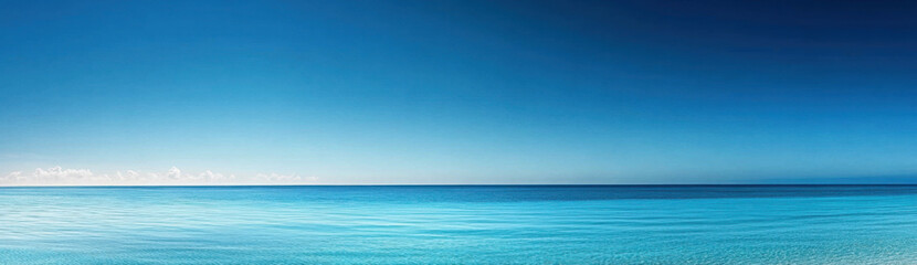 Obraz premium Tranquil Ocean Meets Serene Blue Sky Horizon 