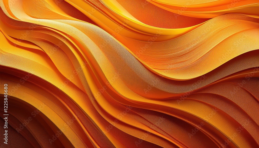 Poster vibrant modern abstract a layered yelloworange design with textured freeform elements on a clean bac