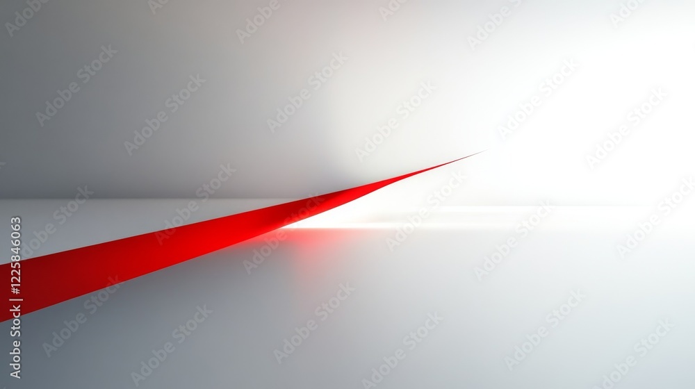 Poster red line with white architecture futuristic background minimal concept vector illustration subtle de