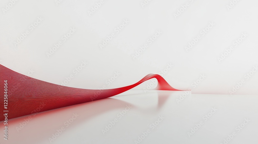 Poster red line with white architecture futuristic background minimal concept vector illustration subtle de