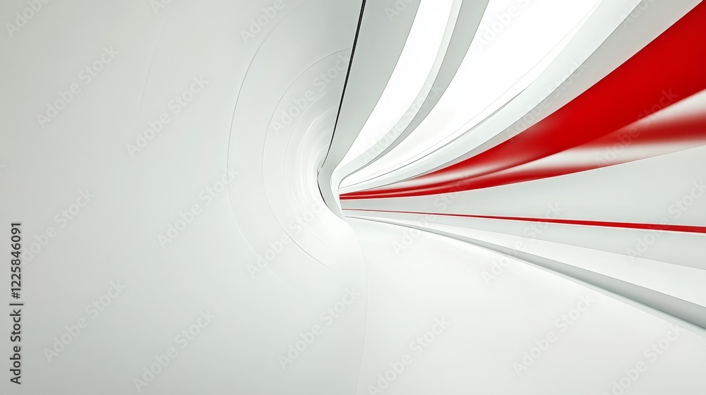 Poster red line with white architecture futuristic background minimal concept vector illustration subtle de