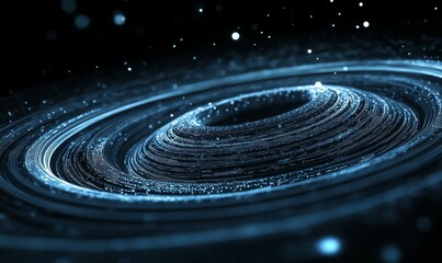 Swirling lines form a ring in space.