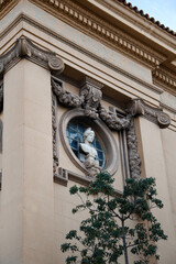 Tower and MNAC Building on Montjuïc Under Blue Sky