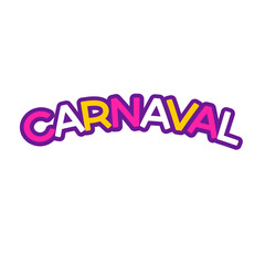 Lettering de carnaval colorido estilo sticker