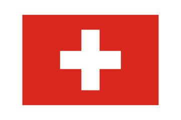 Switzerland flag vector graphic. Rectangle Swiss flag illustration. Switzerland country flag is a symbol of freedom, patriotism and independence.