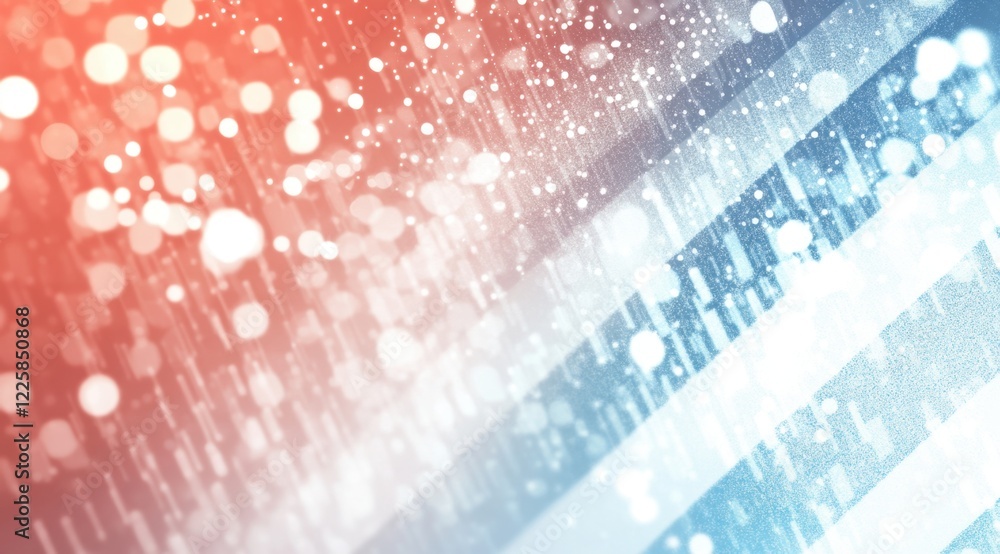 Poster digital background featuring an american flag with bokeh lights on the right, leaving room for text 