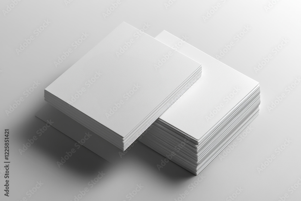 Poster a mockup displays a stack of blank business cards, emphasizing their clean and simple design. the fo