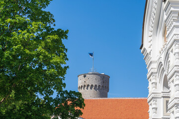 Toompea Castle now a parliament building in The old town of Tallinn in Estonia