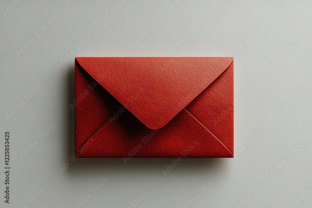 Poster an empty red envelope lies flat on a soft surface, showcasing its vibrant color and simple design. t