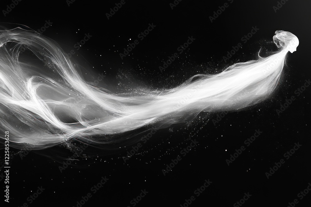 Poster a captivating visual demonstrates single-line typography with fluid curves and gentle movements agai