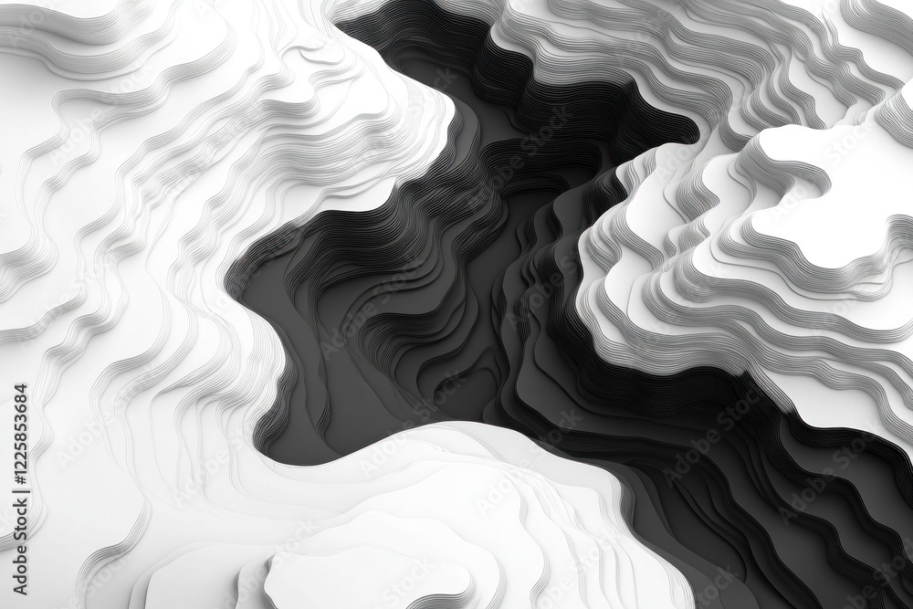 Poster this artwork showcases the beauty of single-line typography, featuring dynamic, wavy shapes that cre