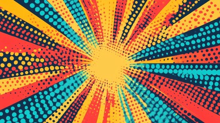 Abstract cartoon style halftone zoom pattern. Comic background. Dotted background with circles, dots, small scale dots.