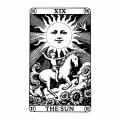 Radiance and Energy in The Sun Tarot Design