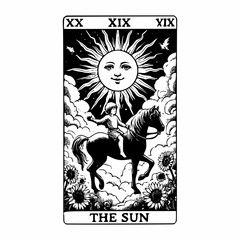 Cosmic Energy in The Sun Tarot Design