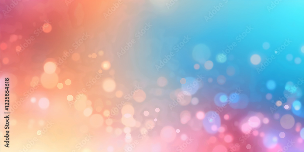 Poster abstract pastel colored background with blurred bokeh lights creating festive atmosphere