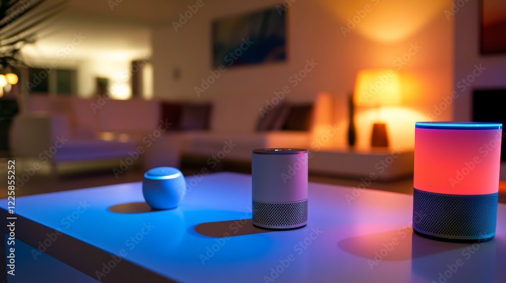 Poster smart home controlled smartphone. internet of things technology of home automation system. small hou
