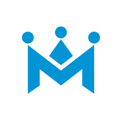 A minimalist letter M logo with a crown, perfect for royal, luxury, and business themed brands. This versatile design can be used as a logo, icon, or graphic element