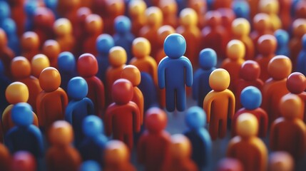 3d Magnet attracting people icon symbol. Digital social marketing, Customer attraction people 3D render