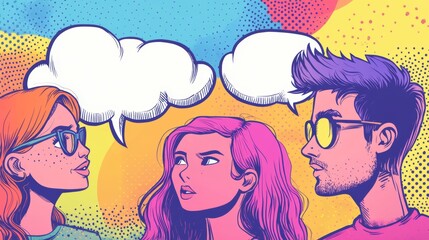 Abstract creative concept comic pop art style blank, layout template with clouds beams and isolated dots background. empty speech bubble, vector illustration halftone book design