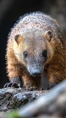 Obraz premium HD Phone Wallpaper Close up Portrait of a Brown Forest dwelling Mammal Erethizon dorsatum Wildlife Photography