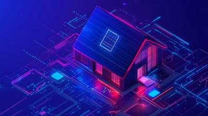 Development smart home and IOT system. Setup and configuration work scenarios internet of things in domestic house. Engineering and programming of app IOT. devices controlled smartphone in network.